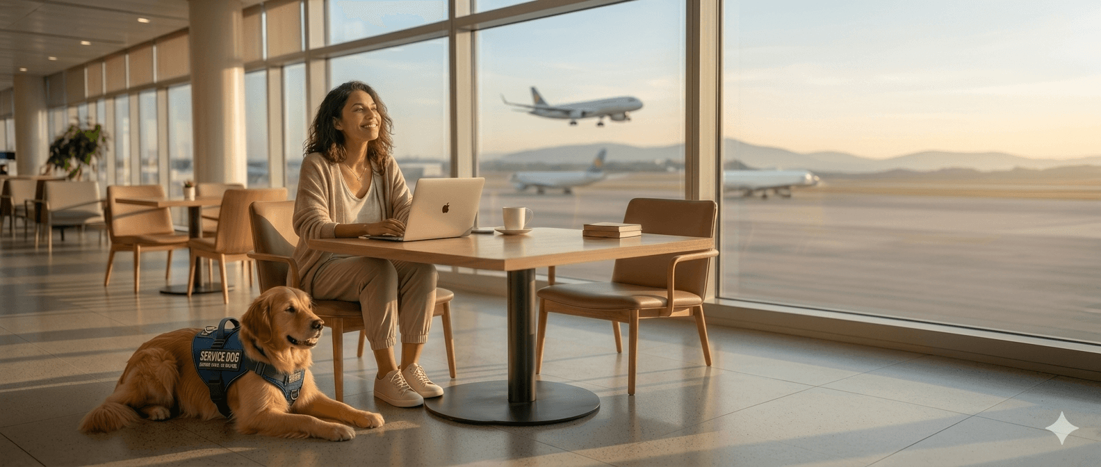 Dog in airplane cabin | Service dog (PSD) training & documents